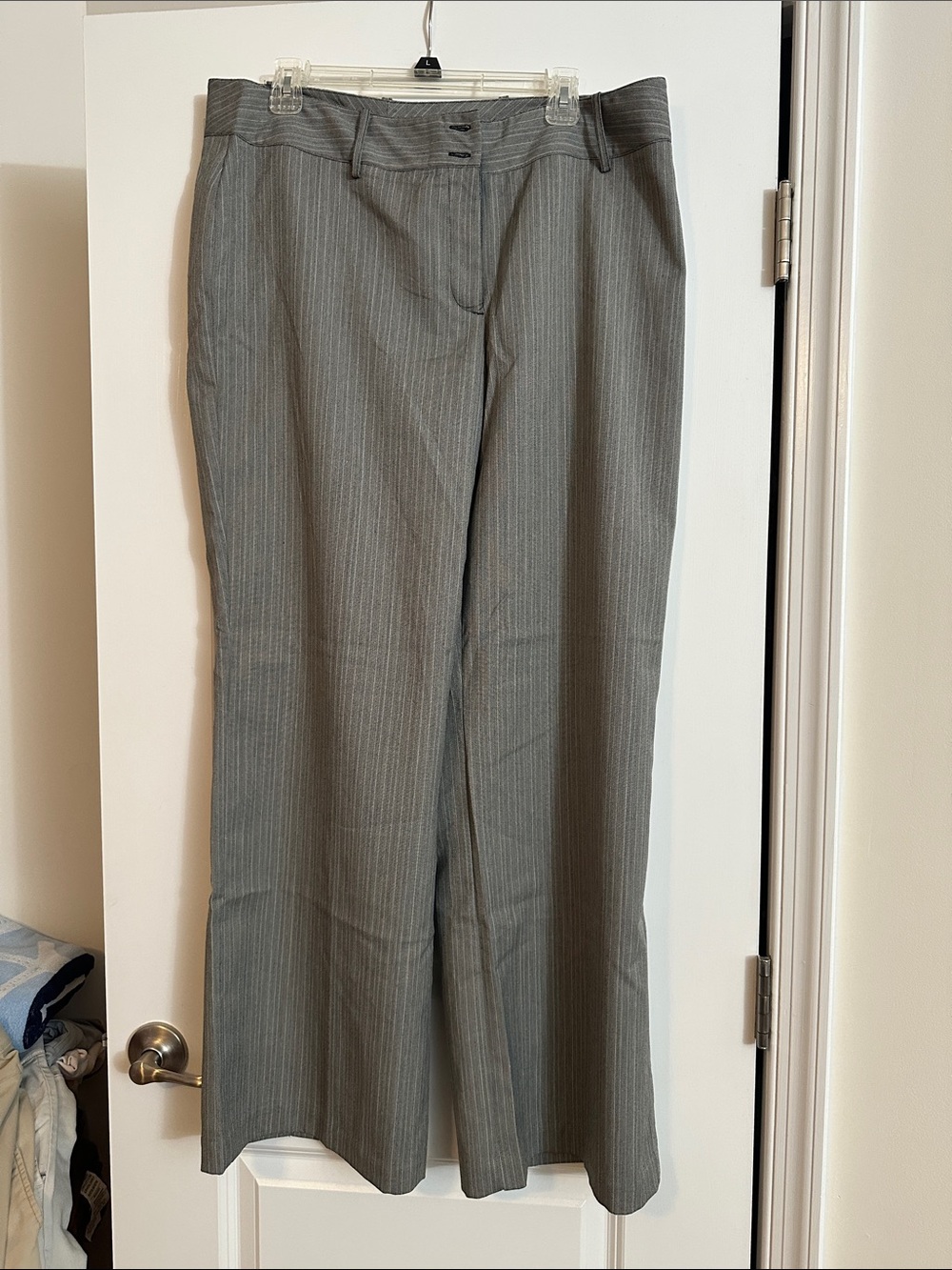 Worthington Gray Pinstripe Wide Leg Pants